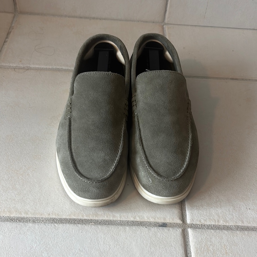 Men's Zara Suede Loafers in Olive Green